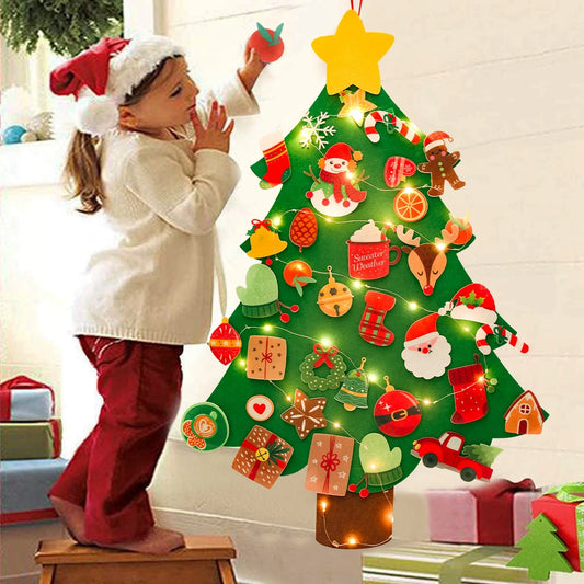 DIY Felt Christmas Tree for Kids – Wall Tree with Stick-On Ornaments