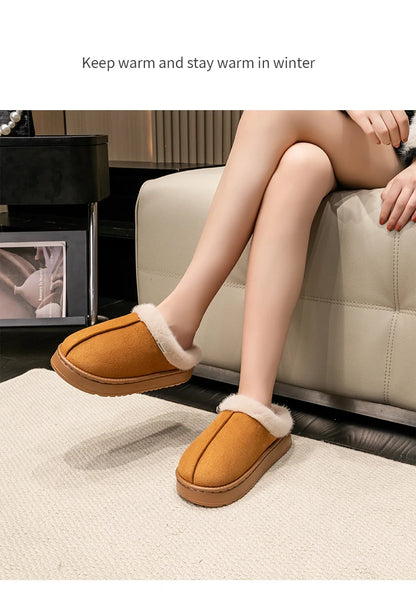 Women's Fluffy Winter Slippers – Warm Non-Slip House Slippers