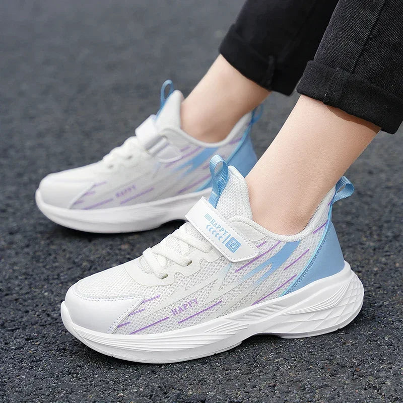 Cute Girls Casual Shoes White Mesh Sneakers Student Kids Summer Sock Footwear Fashion Children Sport Shoes Tenis Running Autumn