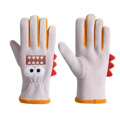 Guanti invernali in peluche a cinque dita per bambini – Età 6–12
