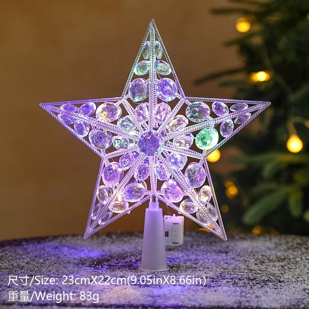 Glitter Star Christmas Tree Topper – 15 cm Sparkling Star Ornament