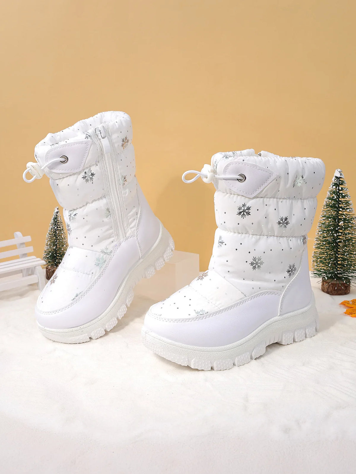 Kids' Plush-Lined Side-Zip Winter Ankle Boots