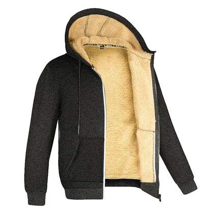 REALXIZI Herren Winterjacke mit Kapuze und Reißverschluss