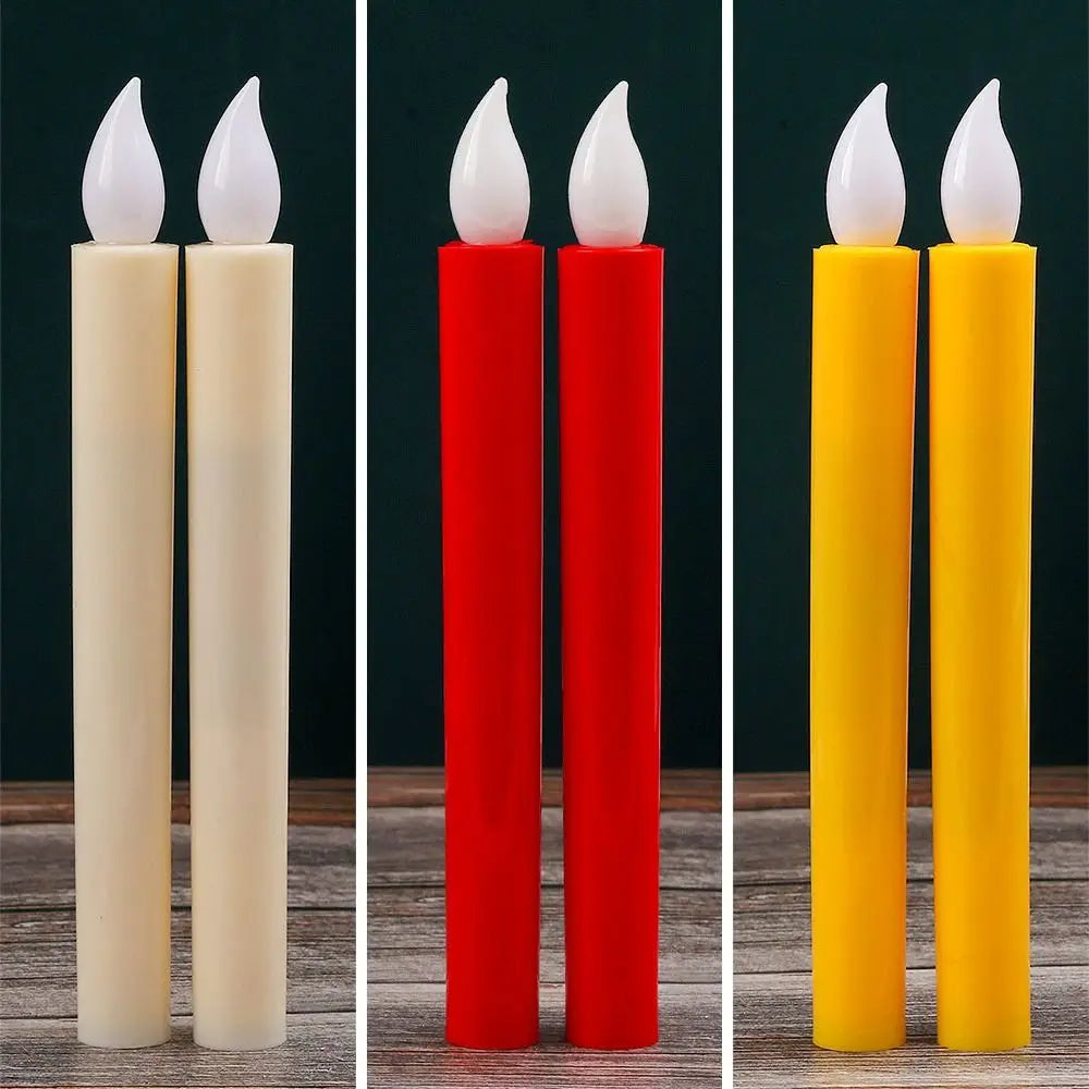 Creative LED Flameless Candles Lights Wedding Birthday Party Simulation Candles Lamp Long Electric Flickering Candlesticks
