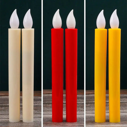 Candelabri a LED a fiamma simulata | Confezione da 2 | 5 Colori | Luce Calda e Tremolante | Decorazioni per Matrimoni e Feste