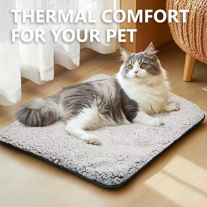 Tapis auto-chauffant pour animaux – Coussin thermique sans branchement pour chats et petits chiens, 60 × 48 cm