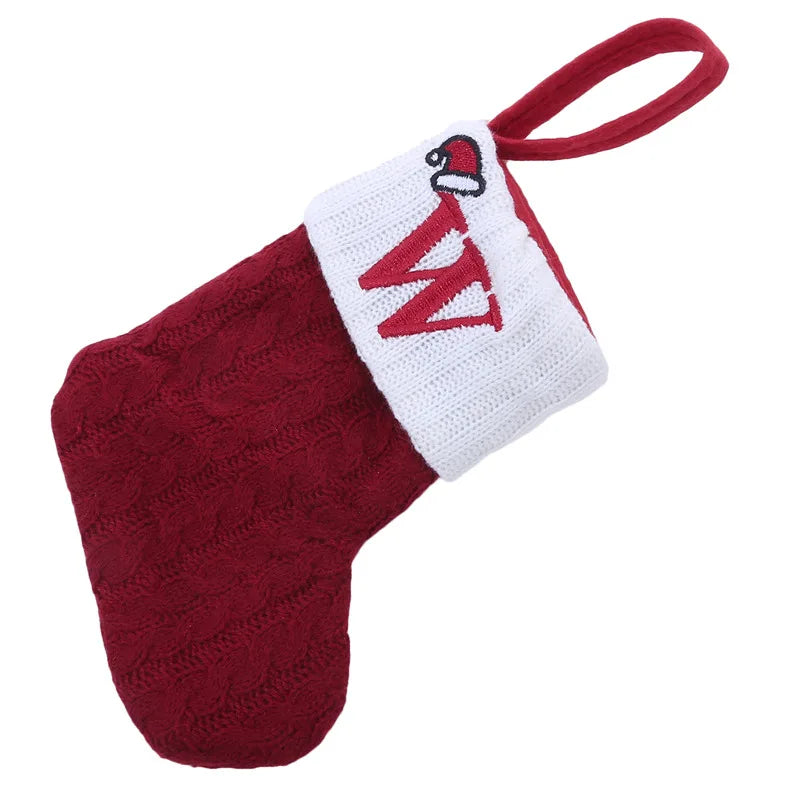 Knitted Initial Christmas Stocking – Letter A–Z Personalized