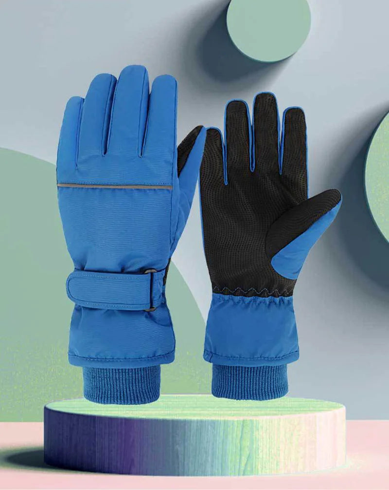 Kids' Insulated Ski Gloves – Plush-Lined Snow Gloves (Ages 4–13)