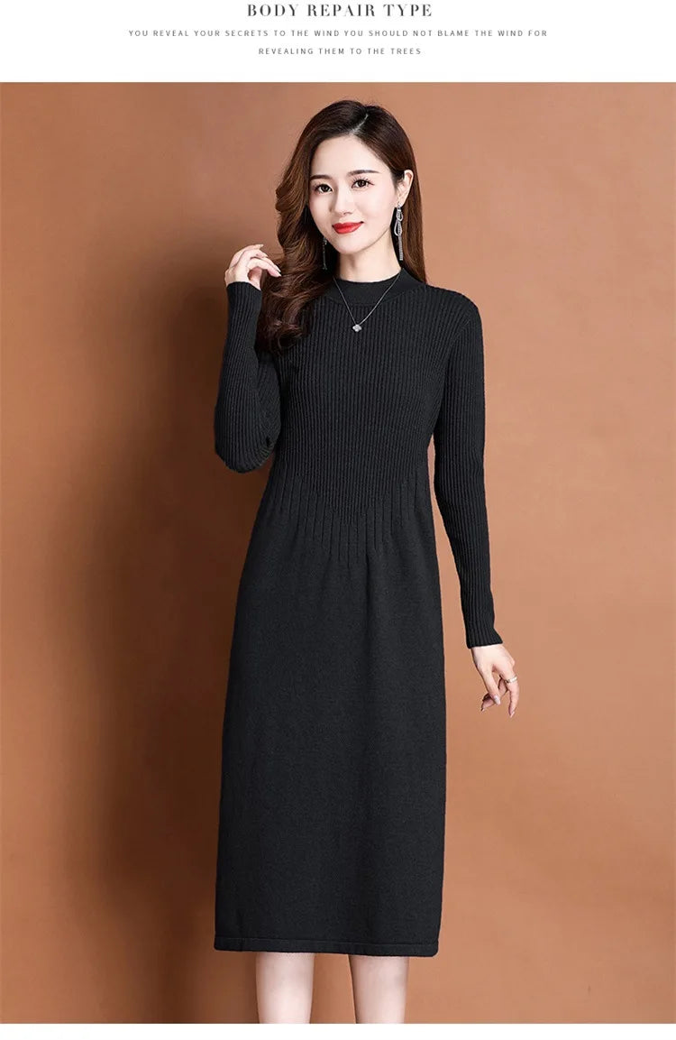 Women's Ankle-Length A-Line Dress with Appliqué