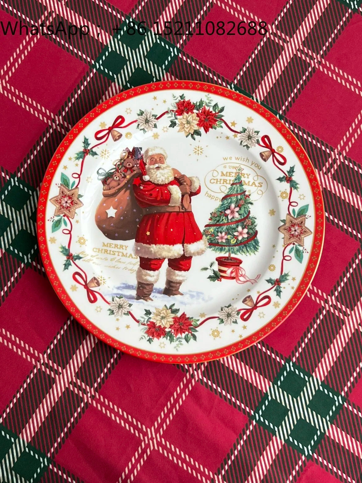 Santa Christmas Plate, Cup & Saucer Tableware