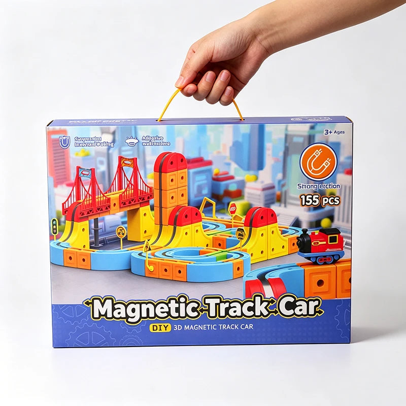 Magnetic Magic Track Train Set – DIY Electric Car Railway for Kids