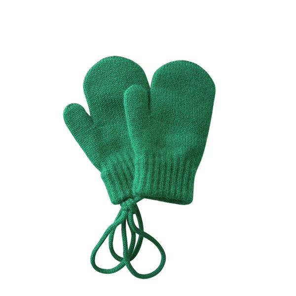 Baby Knit Mittens with String – Wool-Blend Toddler Mittens (Ages 1–4)