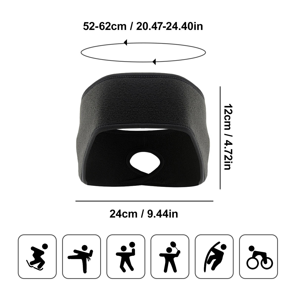 Ponytail Ear Warmer Headband – Windproof Winter Running Headband