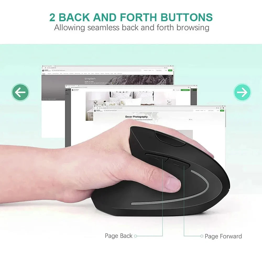 Vertical Ergonomic Wireless Mouse – 2.4 GHz, Adjustable DPI