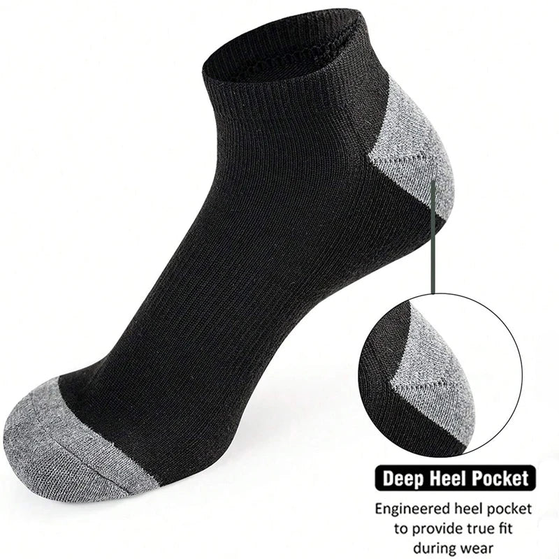 Men's Ankle Running Socks – 5 Pairs, Breathable Low-Cut Sport Socks