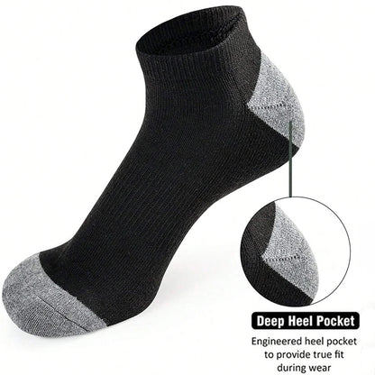 Men's Ankle Running Socks – 5 Pairs, Breathable Low-Cut Sport Socks