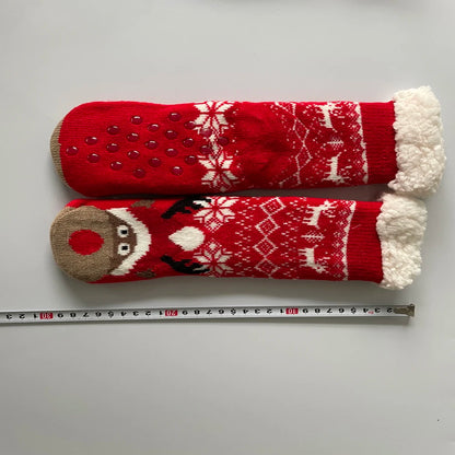 Weihnachten Plüschsocken Damen Winter Thermosocken Warme Bodensocken Weiche weibliche Haussocken Indoor Geschenke Rutschfeste Griffsocken Flauschig