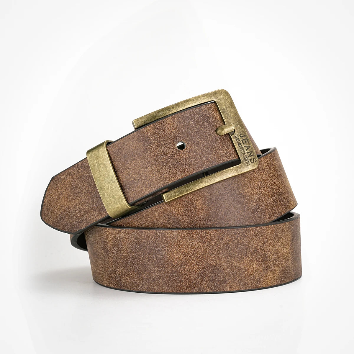 Western Retro Belt – Faux Leather with Metal Buckle, Unisex