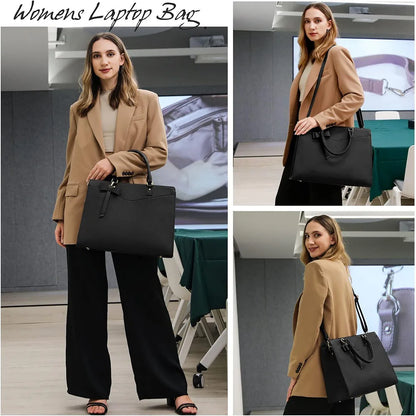 Borsa da lavoro da donna in similpelle per laptop da 15,6" - Borsa portadocumenti leggera