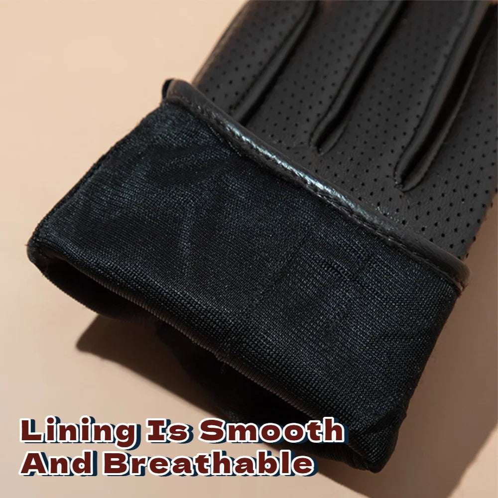 Men's Genuine Sheepskin Leather Gloves – Touchscreen Winter Gloves