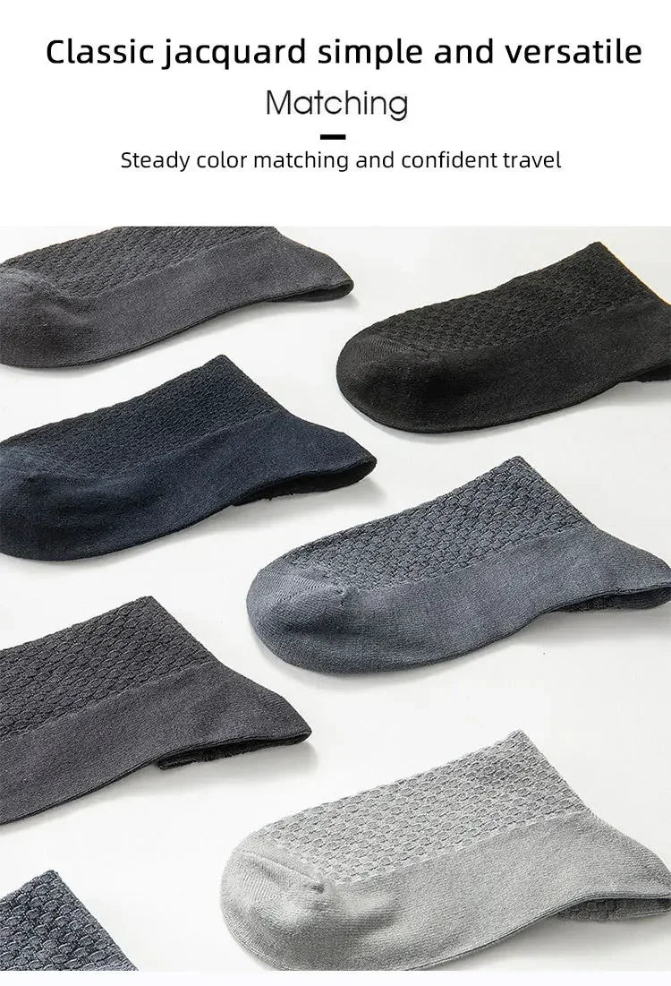 Men's Bamboo Low-Cut Socks – 5 Pairs, Soft & Breathable