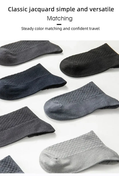 Men's Bamboo Low-Cut Socks – 5 Pairs, Soft & Breathable
