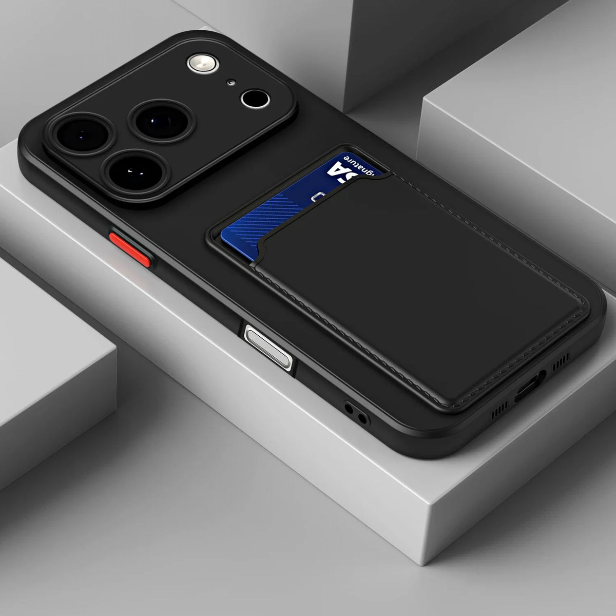 iPhone Card Holder Case with Camera Lens Protection