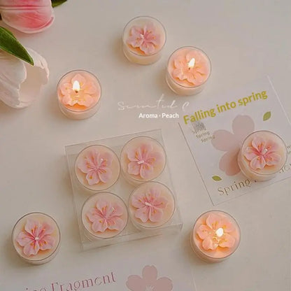 Vela aromática de cera de soja con aroma a flor de melocotón | Vela de aromaterapia hecha a mano | Regalo para boda y fiesta de cumpleaños