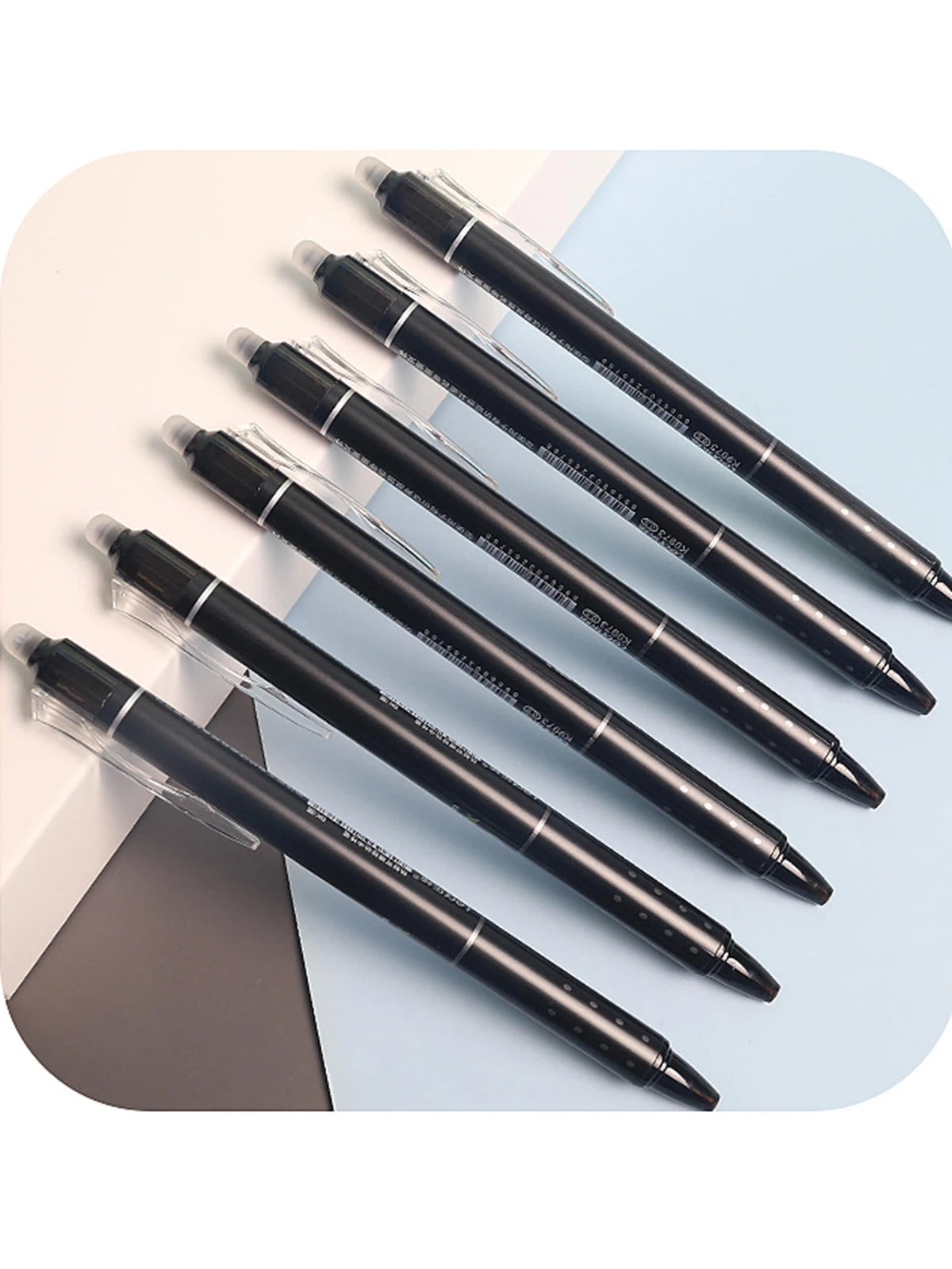 Erasable Retractable Gel Pen Set, 0.5mm Black Blue Ink Pens with Refills and Built-in Eraser for Daily School Office Stationery