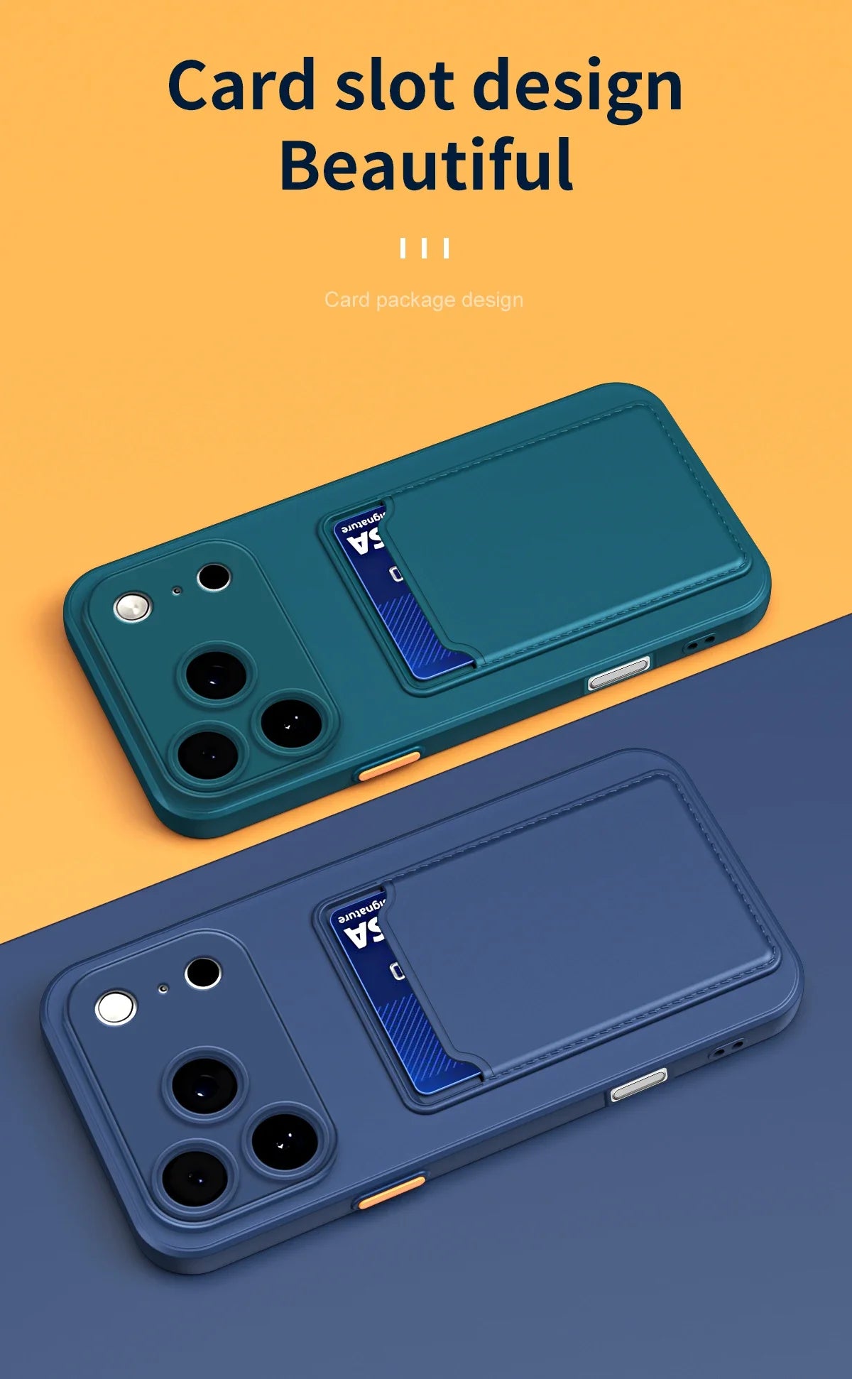 iPhone Card Holder Case with Camera Lens Protection