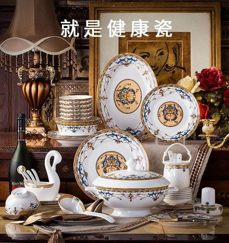 Floral Bone China Dinnerware Set, 56 or 60 Pieces