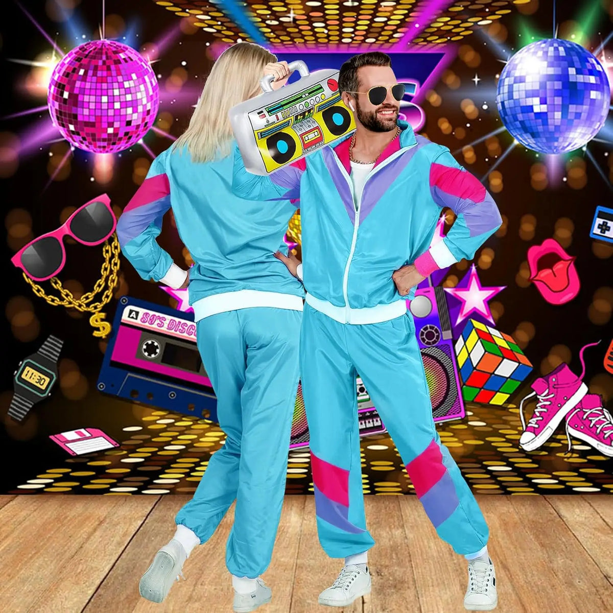 80s & 90s Retro Tracksuit Costume Set
