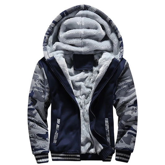 WHWR Men's Camouflage Hooded Zip Jacket
