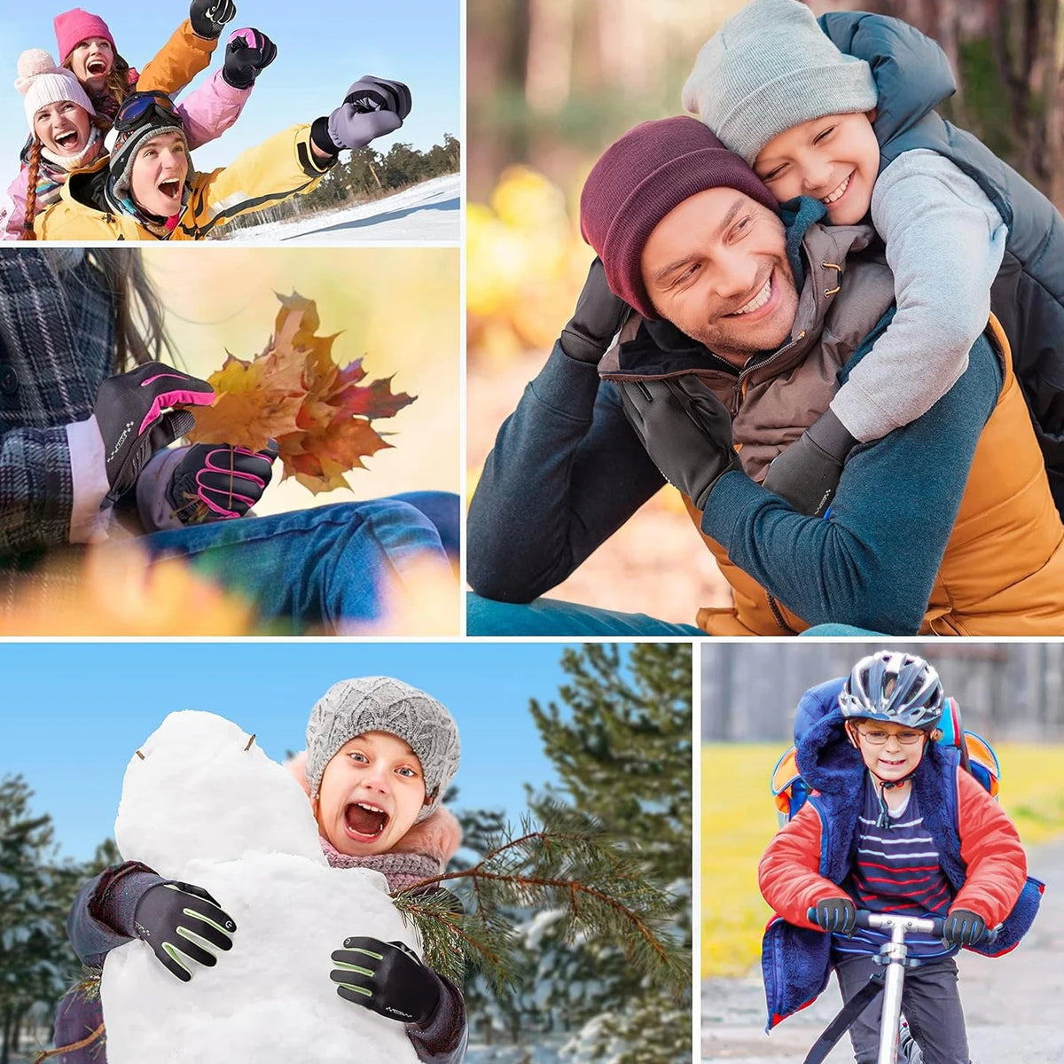 Kids' Fleece-Lined Touchscreen Winter Gloves – Non-Slip (Ages 5–14)