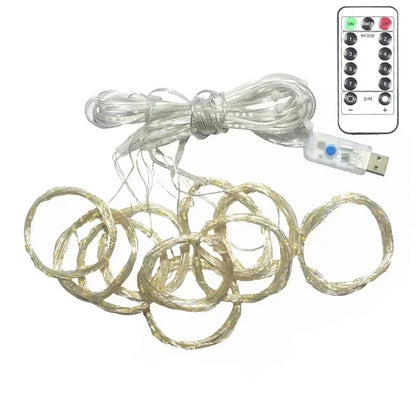 Cortina de luces LED con control remoto – USB, 8 modos, de 3 m a 6 m
