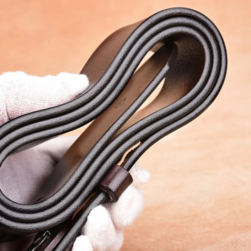 Men's Big & Tall Leather Belt – Pin Buckle, 105–170 cm