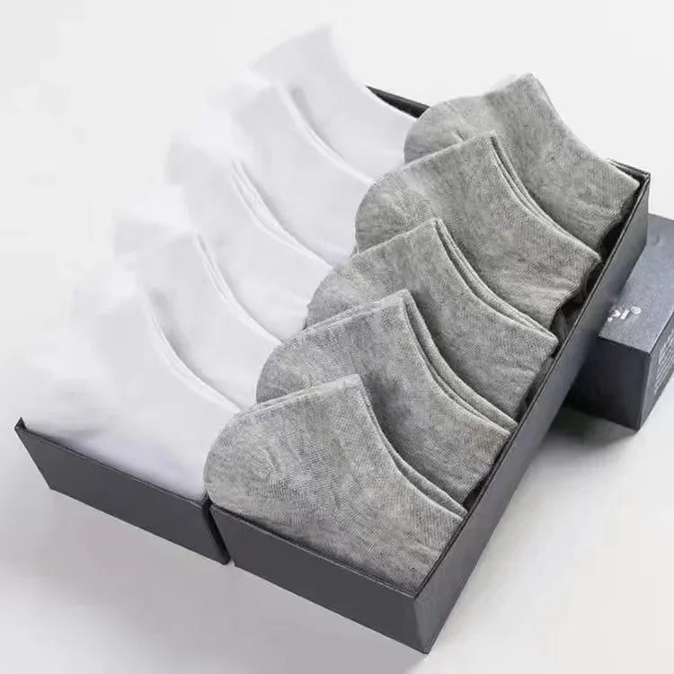 Men's Thin Low-Cut Socks – 10 Pairs, Breathable Everyday Ankle Socks