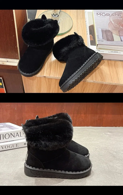Botas de invierno bajas para niña con parte superior de poliéster