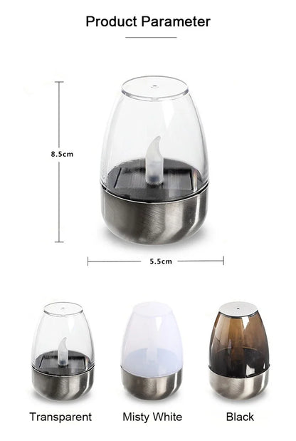 Lámpara de vela LED sin llama alimentada por energía solar | Resistente al agua IP65 | 6–8 horas de autonomía | Decoración de jardín y exteriores