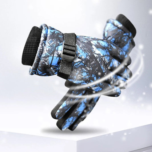 Kids' Adjustable Printed Snow Mittens – Warm Ski Mittens for Boys & Girls