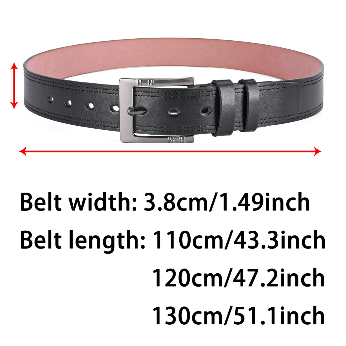 Men's Classic Pin-Buckle Belt – Black Faux Leather Jeans Belt