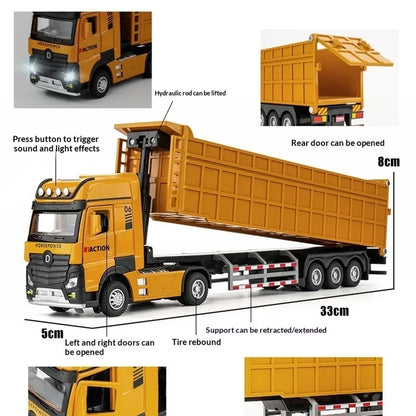 42 cm Alloy Semi-Trailer Dump Truck – Large Construction Toy