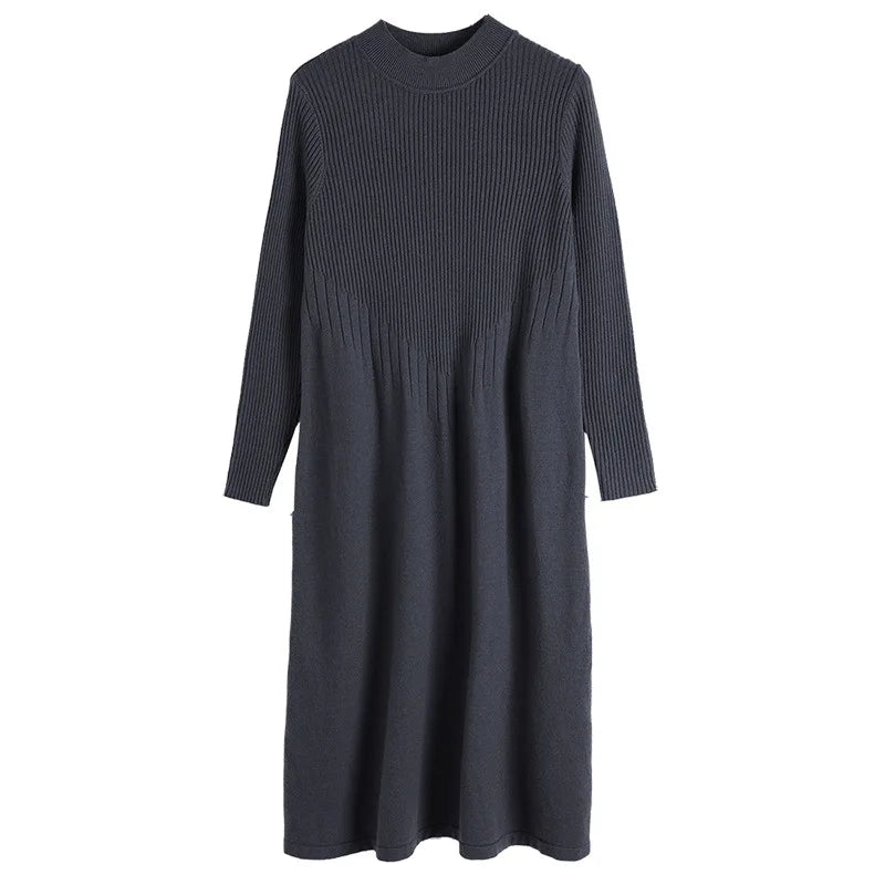 Women's Ankle-Length A-Line Dress with Appliqué