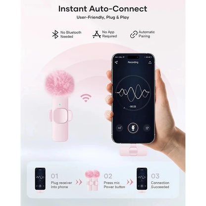 Microfoni Lavalier Wireless Doppi – Microfoni a Clip per Telefono e PC