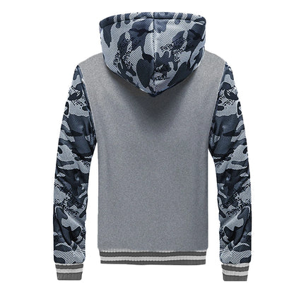 WHWR Giacca con cappuccio e zip mimetica da uomo