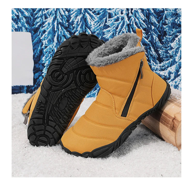 2026 Kids Wide Toe Barefoot Snow Boots Boys Girls Winter Shoes Outdoor Waterproof Sneakers Girls Boys Non-Slip Warm Snow Boots
