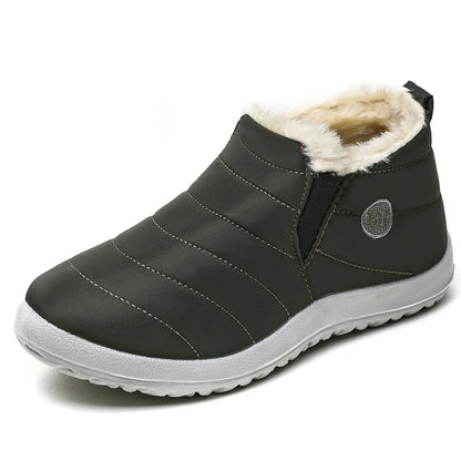 Botas de invierno sin cordones para hombre con forro de felpa HAJINK