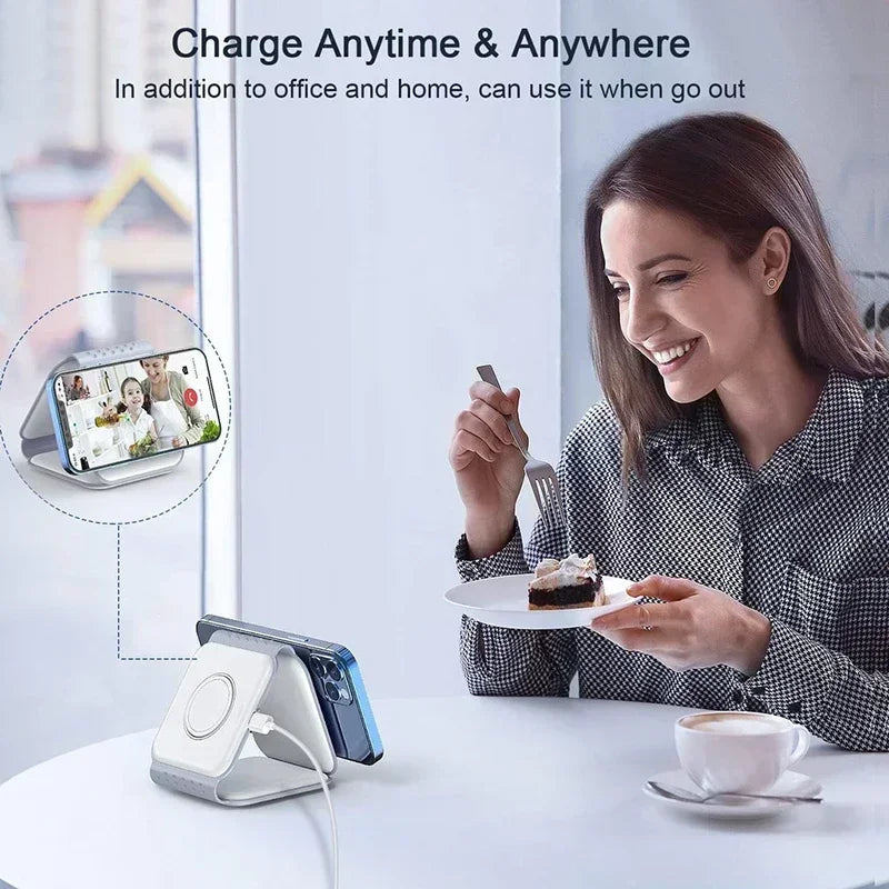 30W Foldable 3-in-1 Wireless Charger for Phone, Watch & AirPods