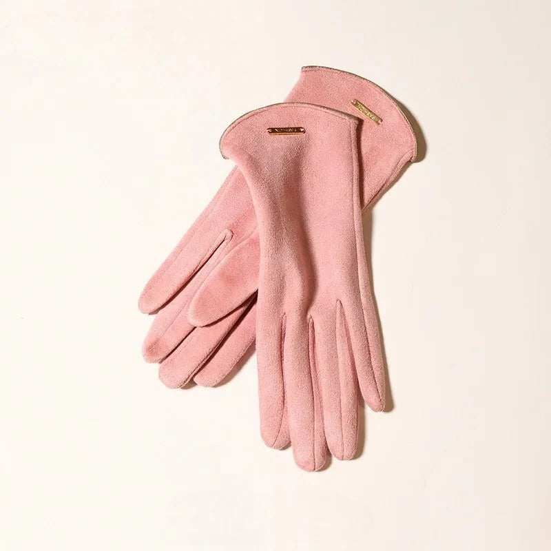 Women's Windproof Suede-Feel Touchscreen Gloves