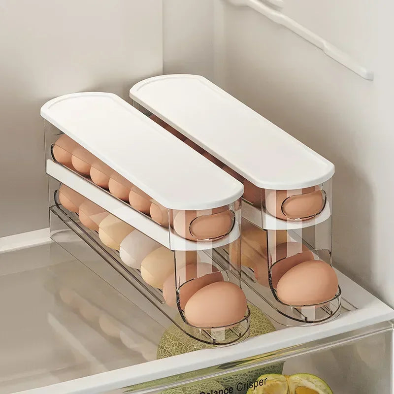 2-Tier Rolling Egg Dispenser for the Fridge – Space-Saving Organizer